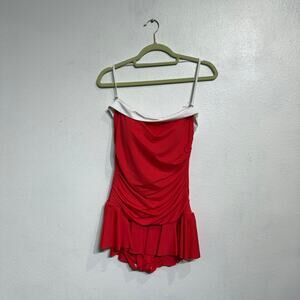 Chaps Coral One Piece Swim Suit Sz 12 NWT